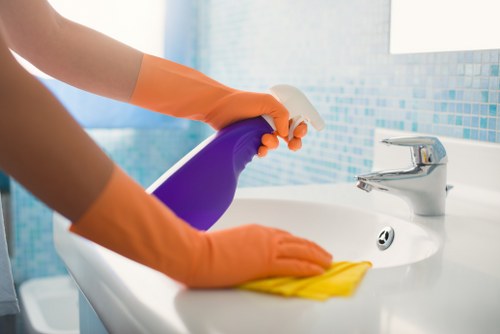 Local cleaner carrying out a deep clean in Camden