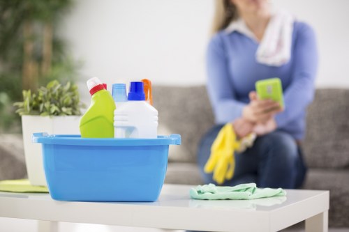 Carpet cleaner preparing equipment for a Camden appointment