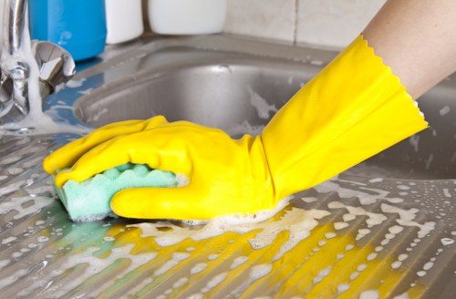 Cleaner preparing a property in Camden for regular upkeep