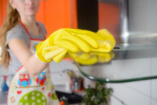 Detailed kitchen cleaning during a move-out service in Camden