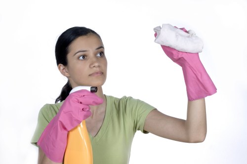 Inspecting and treating a rug as part of a local cleaning service